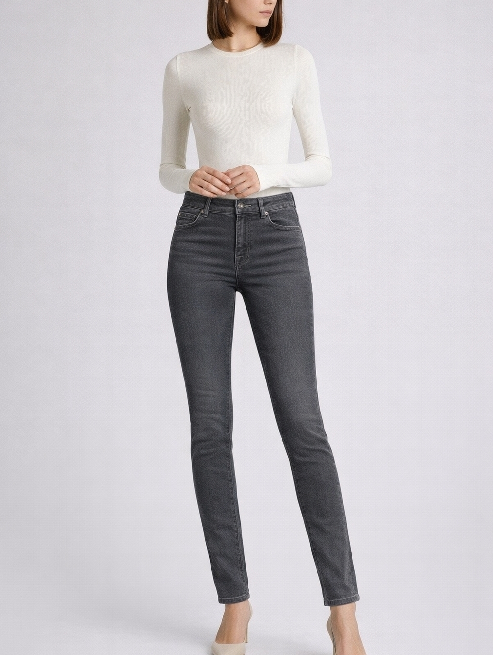 Kiton Napoli Gray Slim Skinny Jeans Italian Luxury Stretch Denim. Size 2